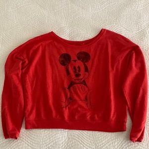 DISNEY red mickey crewneck
